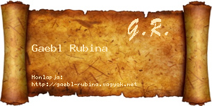 Gaebl Rubina névjegykártya